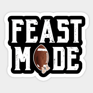 Feast Mode Football Turkey Funny Thanksgiving Gift Sticker